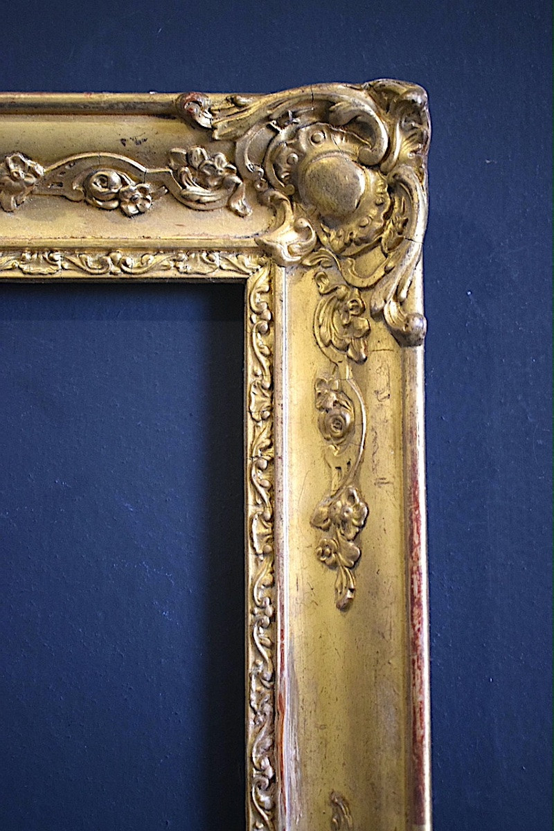 CADRE XIX ème doré à l'or Feuillure 38 x 29,5 cm FRAME Ref C1233-photo-1
