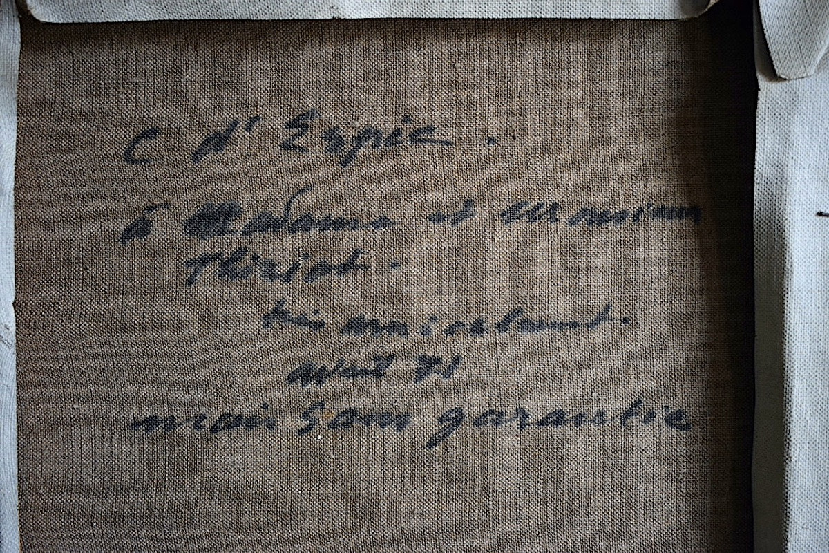 C. d'Espic Signed Young Woman Portrait 20th Century 1970s Rt1377-photo-3