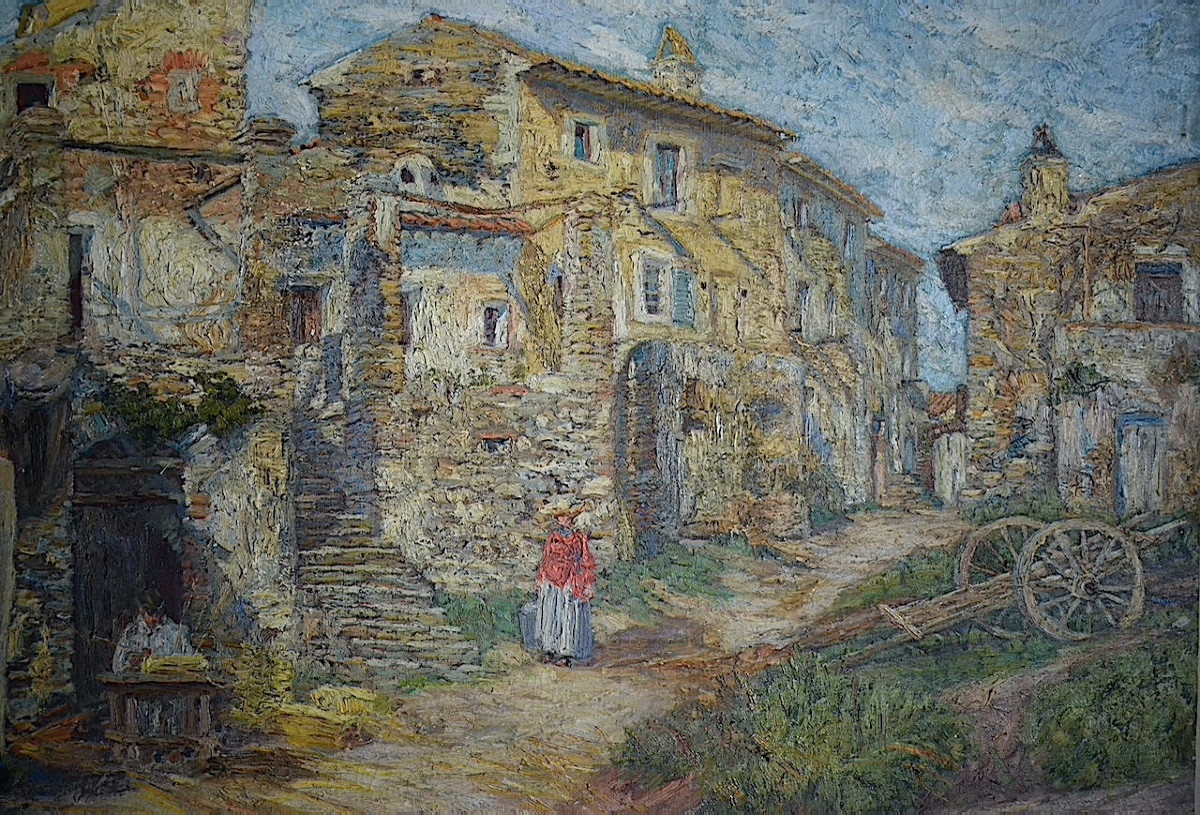 Charles Hilbert Dufour 19th-20th Century Impressionist Basket Maker Village  Rt1382-photo-2