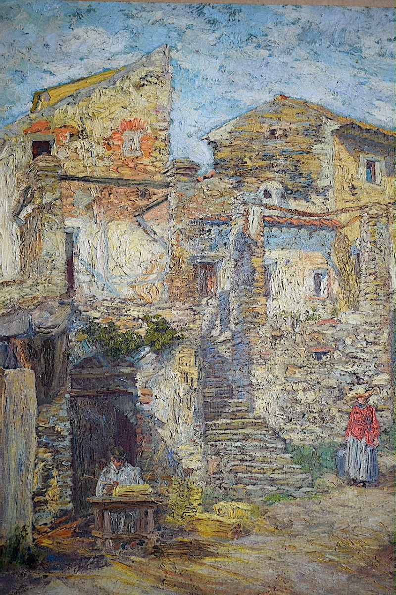 Charles Hilbert Dufour 19th-20th Century Impressionist Basket Maker Village  Rt1382-photo-3