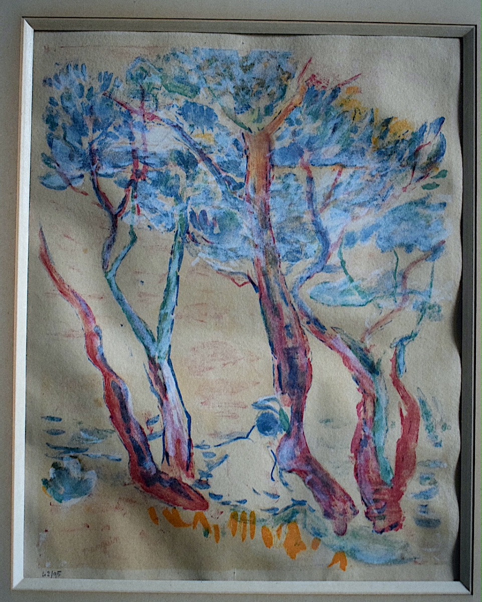 Lithographie Henri Charles Manguin Les arbres à Colombiers Provence Fauvisme XX ème RT1383-photo-2