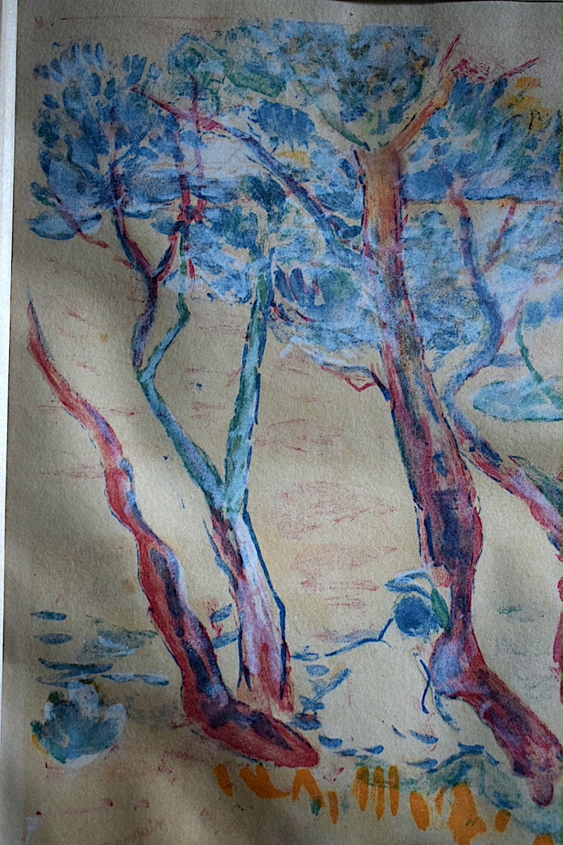 Lithographie Henri Charles Manguin Les arbres à Colombiers Provence Fauvisme XX ème RT1383-photo-2
