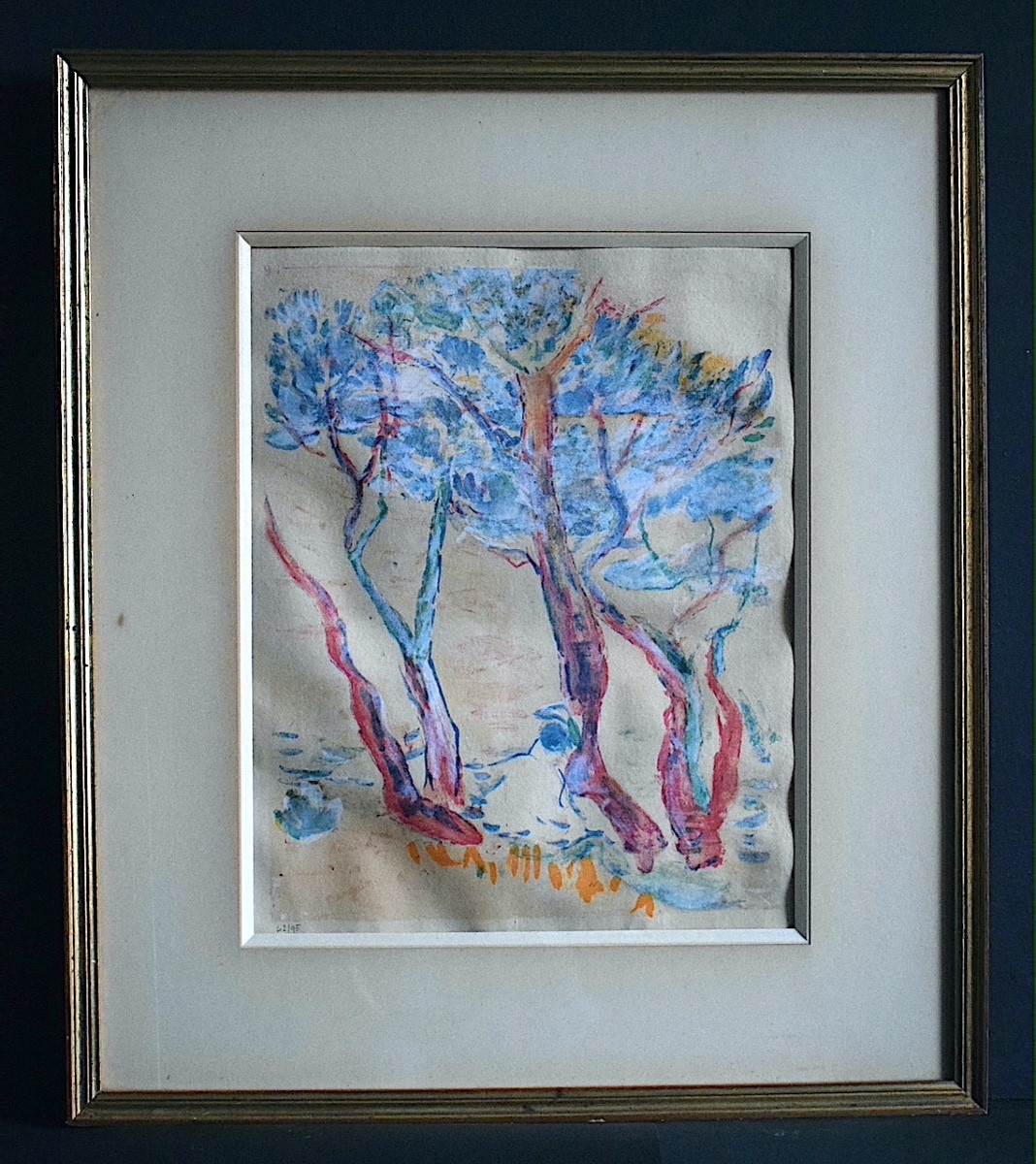 Lithographie Henri Charles Manguin Les arbres à Colombiers Provence Fauvisme XX ème RT1383-photo-4