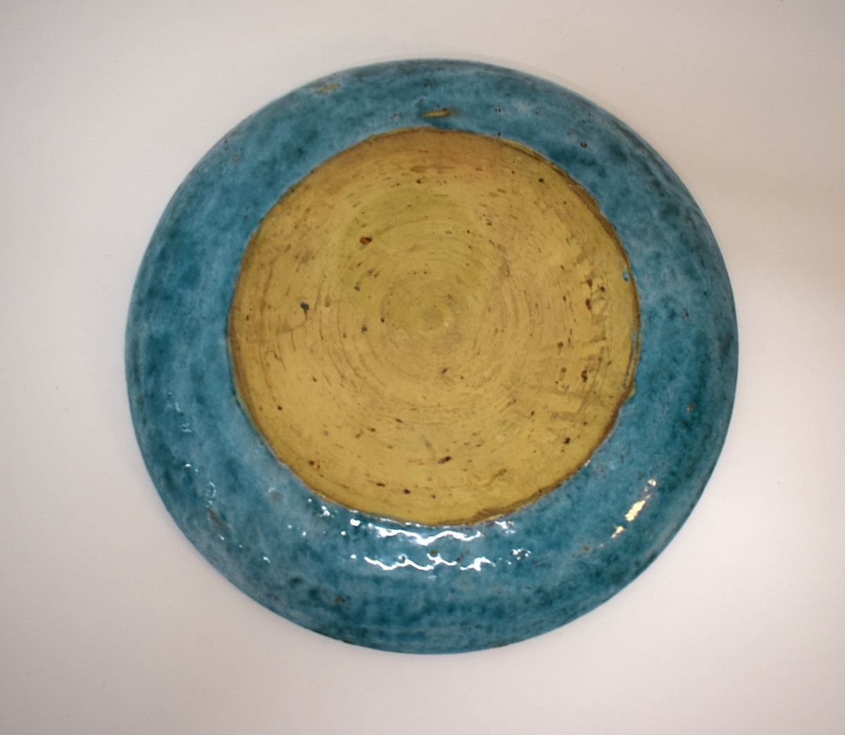 Plat Attribu&eacute; &agrave; Edouard Cazaux Fa&iuml;ence &eacute;maill&eacute;e d&eacute;cor d&#039;oiseau et fleurs ref1143-photo-3