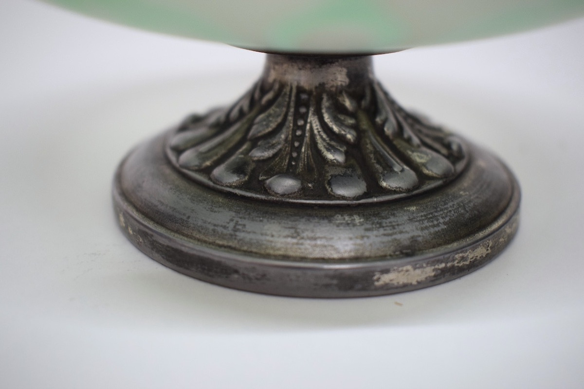 Acid-etched Glass Bowl, Art Nouveau Trinket Dish Decorated With Lily Of The Valley, Ref1146-photo-5