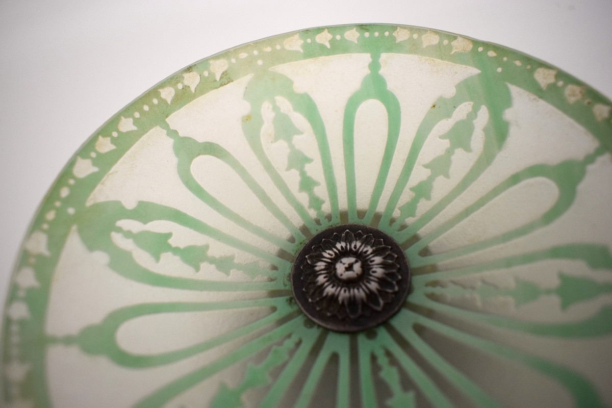 Acid-etched Glass Bowl, Art Nouveau Trinket Dish Decorated With Lily Of The Valley, Ref1146-photo-7