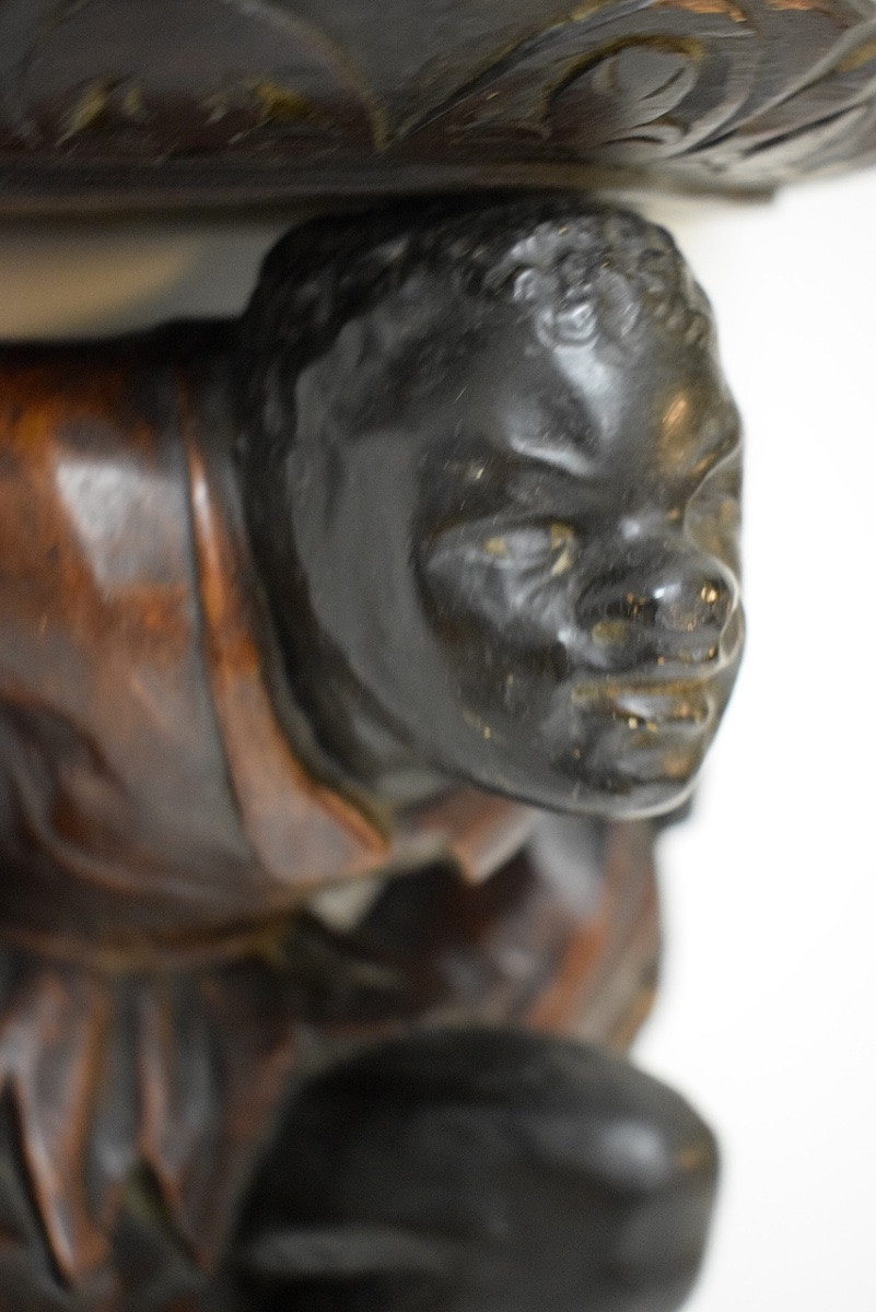 Orientalist Carved Wood Wall-mounted Console Shelf In Medieval Style Ref1148-photo-3