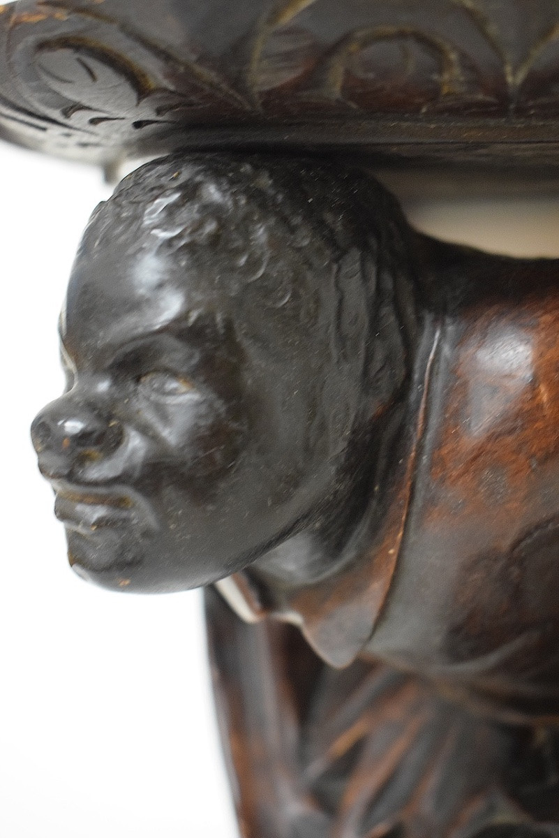 Orientalist Carved Wood Wall-mounted Console Shelf In Medieval Style Ref1148-photo-8