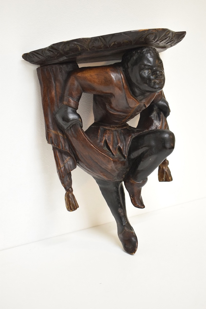 Orientalist Carved Wood Wall-mounted Console Shelf In Medieval Style Ref1148