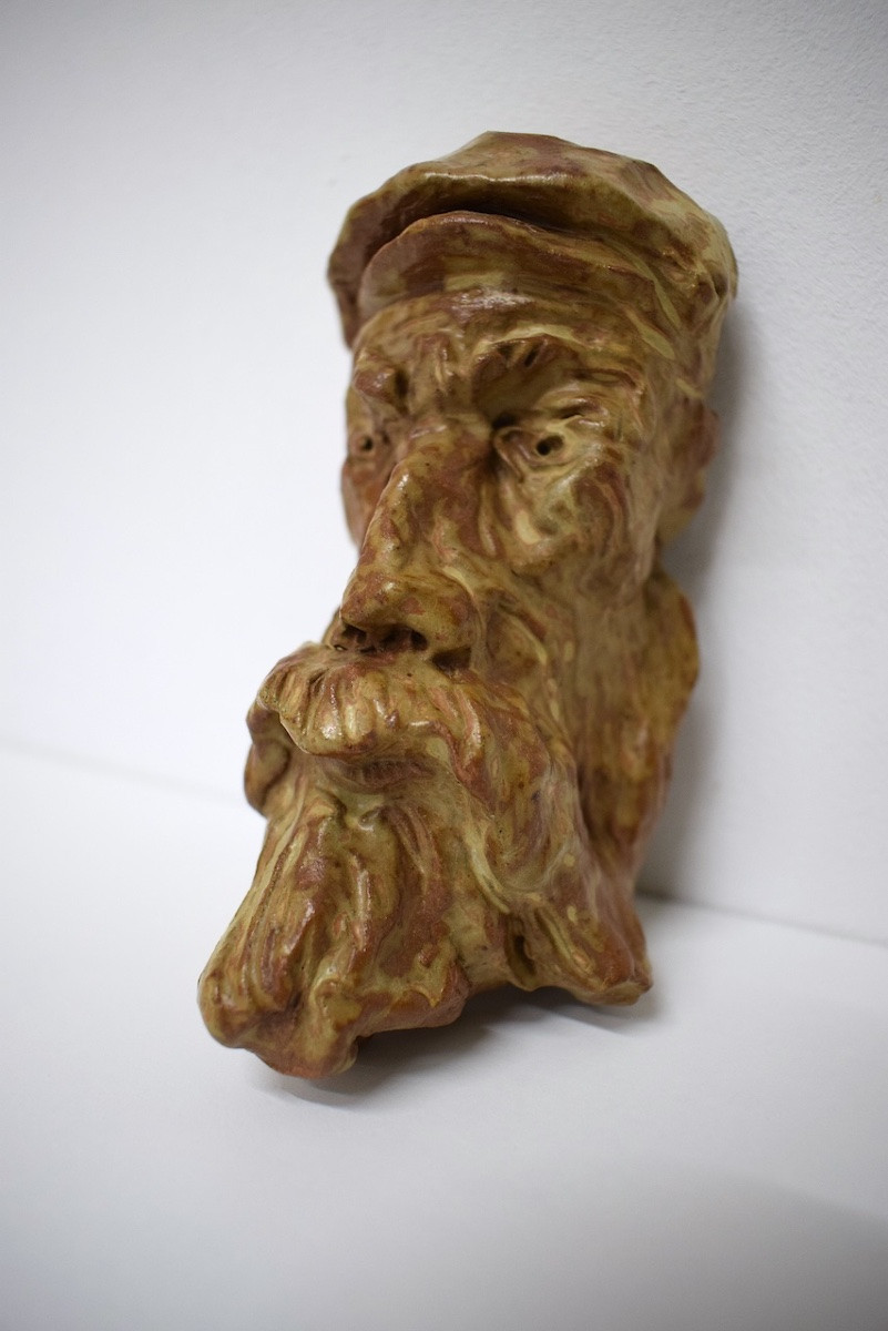 Glazed Stoneware Sculpture Of The Face Of Pierre Auguste Renoir, Monogrammed P. Ref1151-photo-2