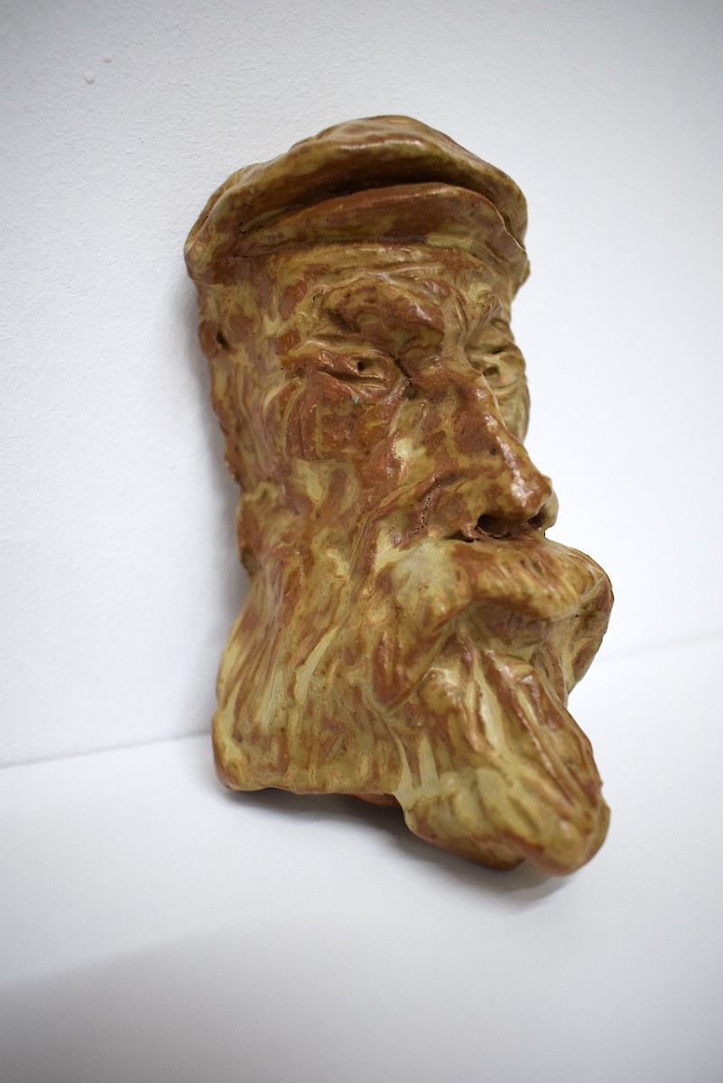 Glazed Stoneware Sculpture Of The Face Of Pierre Auguste Renoir, Monogrammed P. Ref1151-photo-3