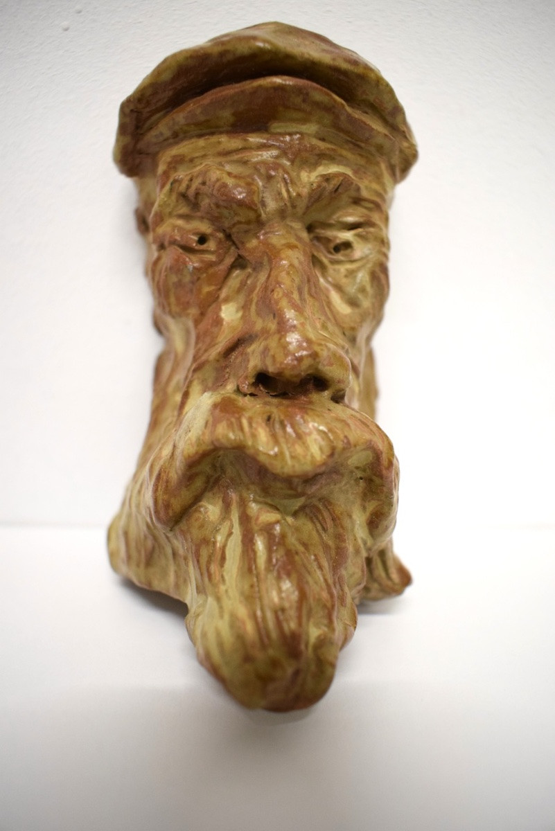 Glazed Stoneware Sculpture Of The Face Of Pierre Auguste Renoir, Monogrammed P. Ref1151-photo-4