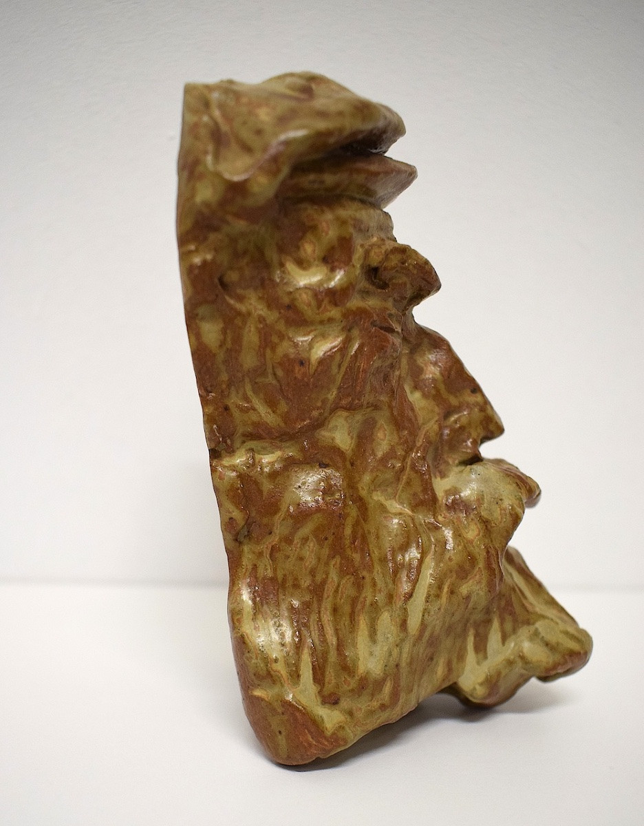 Glazed Stoneware Sculpture Of The Face Of Pierre Auguste Renoir, Monogrammed P. Ref1151-photo-1