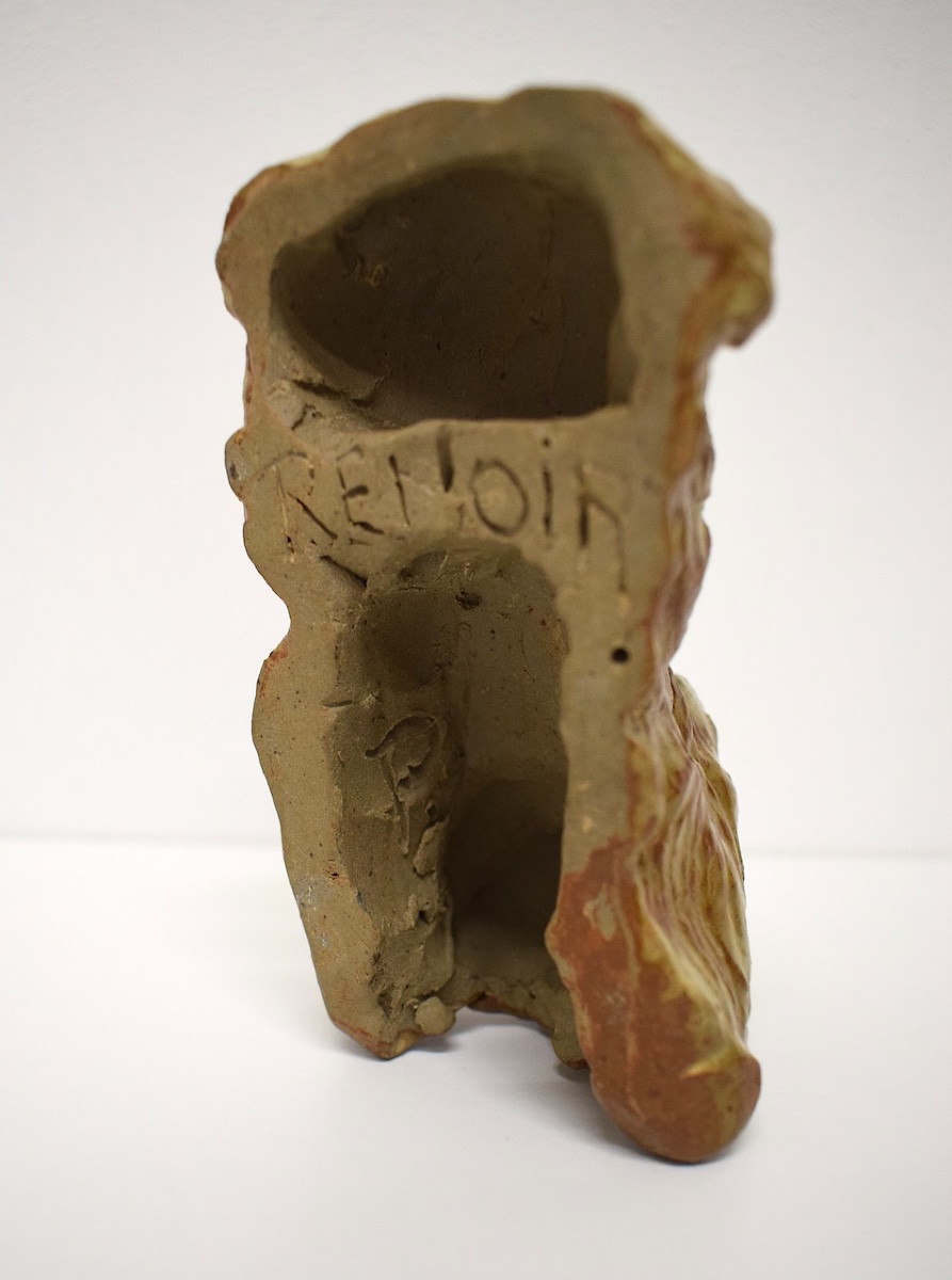 Glazed Stoneware Sculpture Of The Face Of Pierre Auguste Renoir, Monogrammed P. Ref1151-photo-2