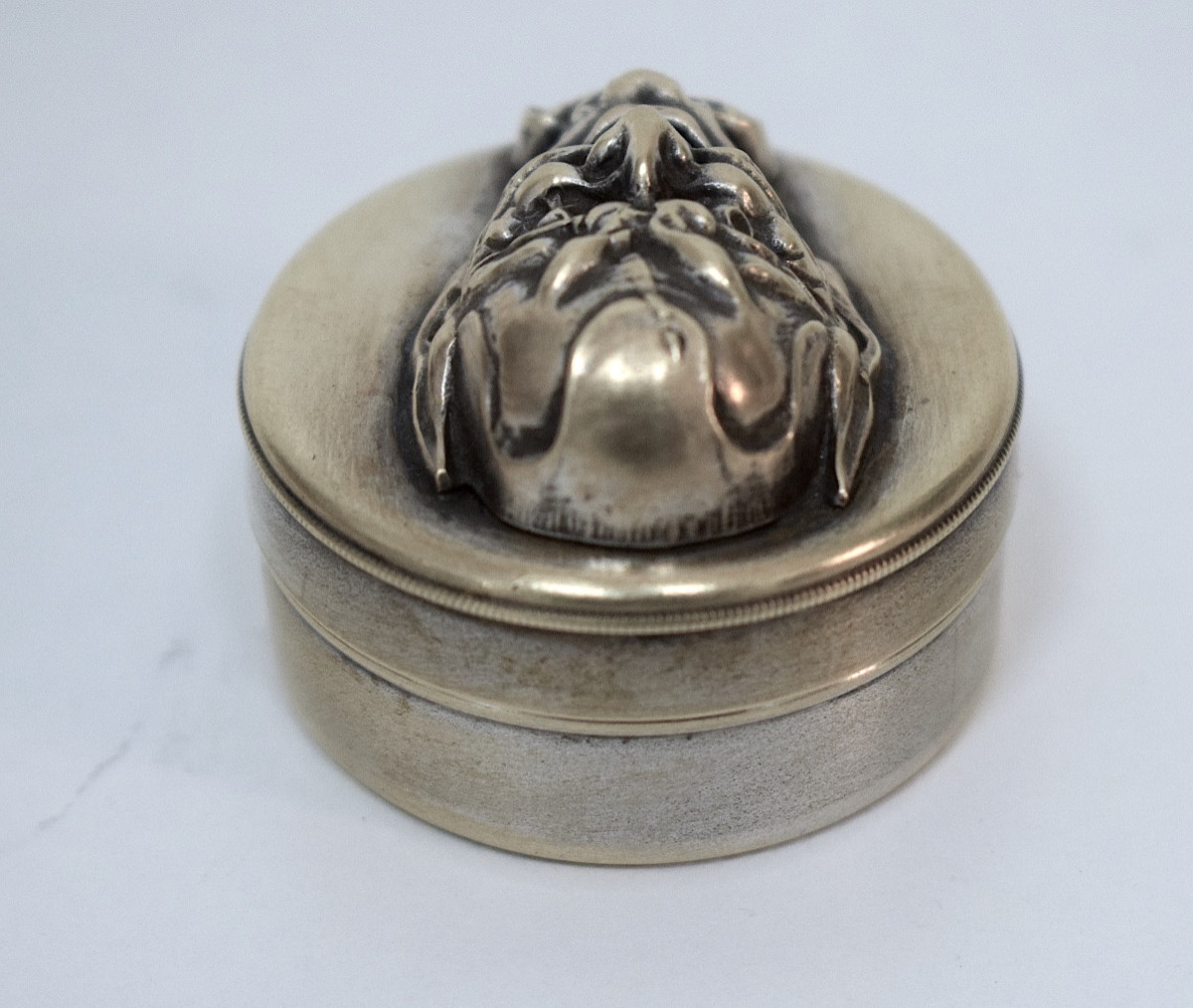 Boite à priser tête de diable metal argenté sur laiton XIX ème siècle ref1154-photo-4