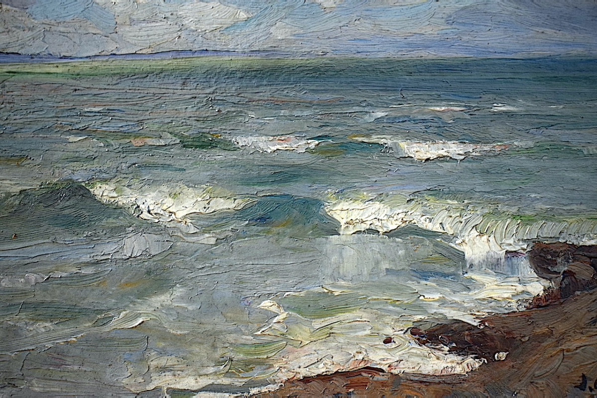 MAREST&Eacute; Georges Jules dit G&eacute;o marine plage vagues post impressionniste RT1384-photo-4