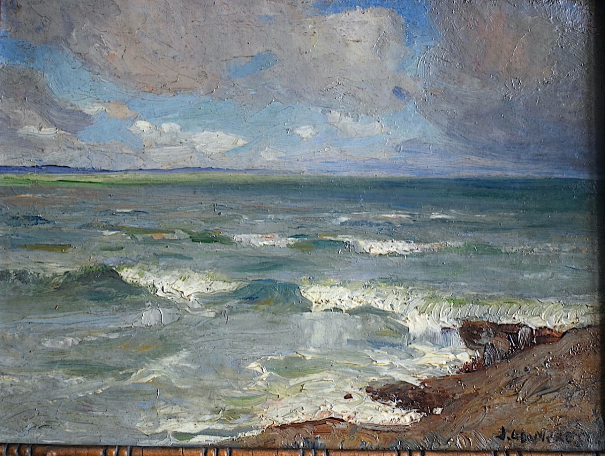 MAREST&Eacute; Georges Jules dit G&eacute;o marine plage vagues post impressionniste RT1384-photo-2