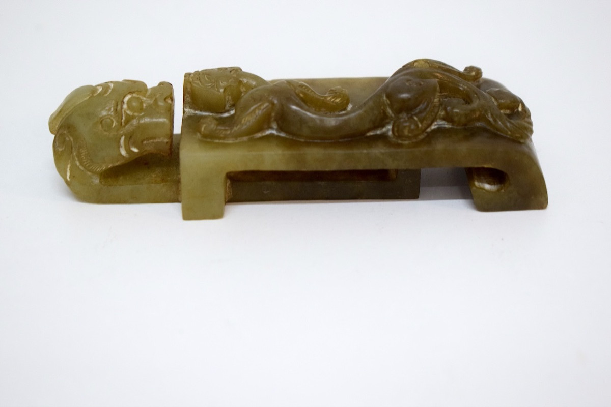 Jade Fibula With A Dragon's Head, A Carved Chilong, China Asia  Ref1155-photo-5