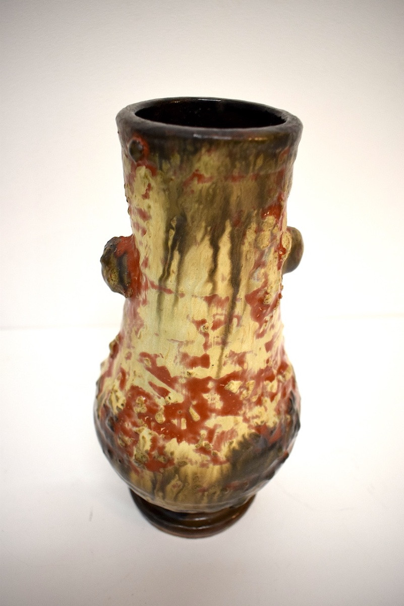 Roger Guerin Art Nouveau Art Deco Vase In Belgian Glazed Stoneware, Belgium, Ref1160-photo-4