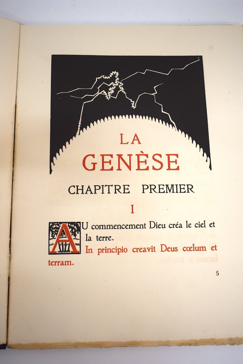 Book: Genesis, The Master Of Sacy, By Léon Pichon, Paris, 1921, Wood Engravings, Hermann Paul, Ref1161-photo-1
