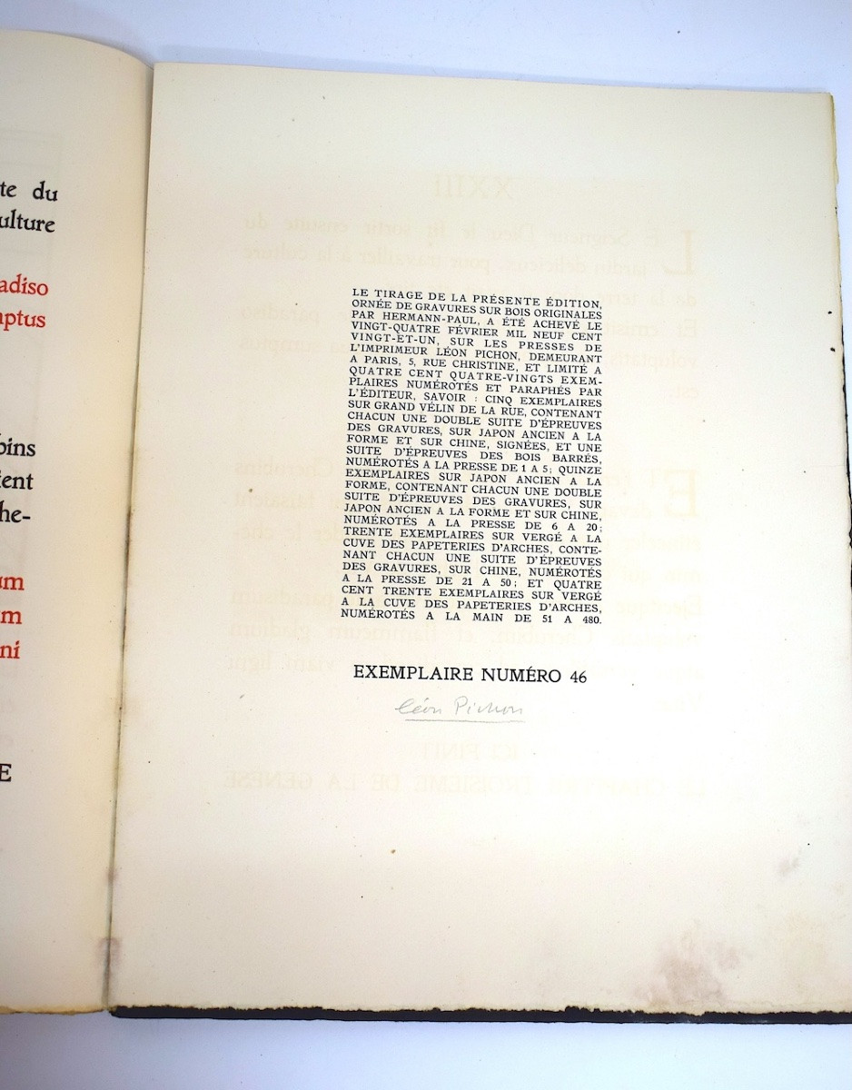 Book: Genesis, The Master Of Sacy, By Léon Pichon, Paris, 1921, Wood Engravings, Hermann Paul, Ref1161-photo-3