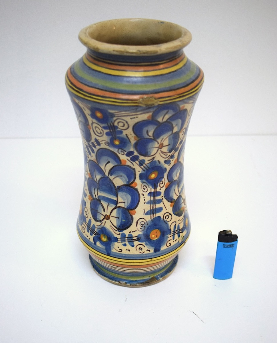 Albarello In Majolica From Montelupo Ceramic Pharmacy Pot XVIIth Ref1168 -photo-4