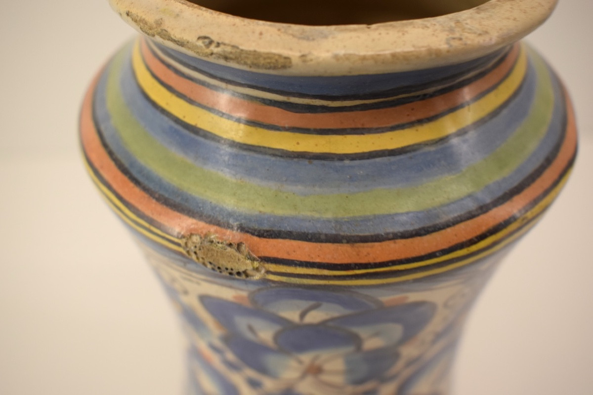 Albarello In Majolica From Montelupo Ceramic Pharmacy Pot XVIIth Ref1168 -photo-3