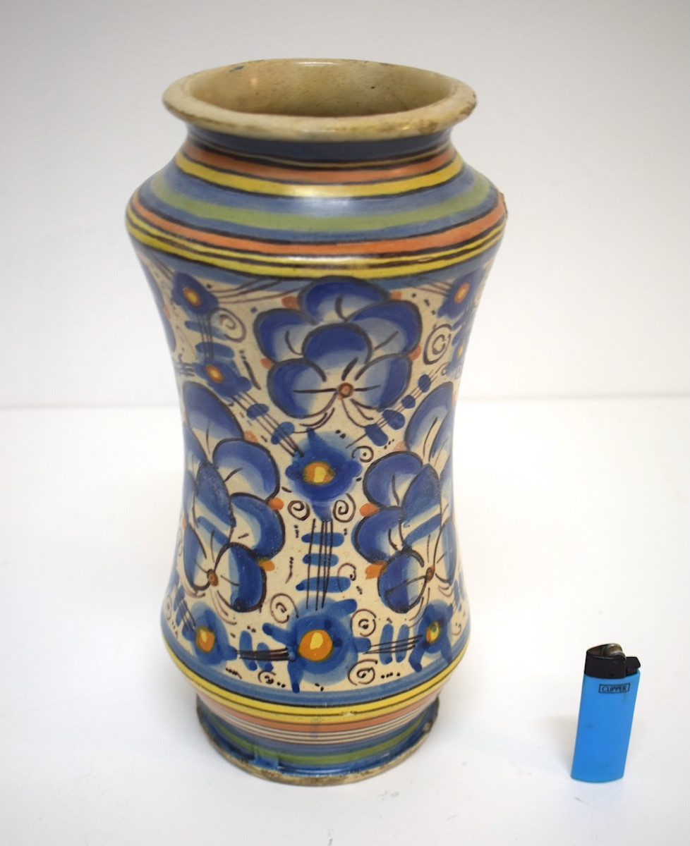 Albarello In Majolica From Montelupo Ceramic Pharmacy Pot XVIIth Ref1168 -photo-6