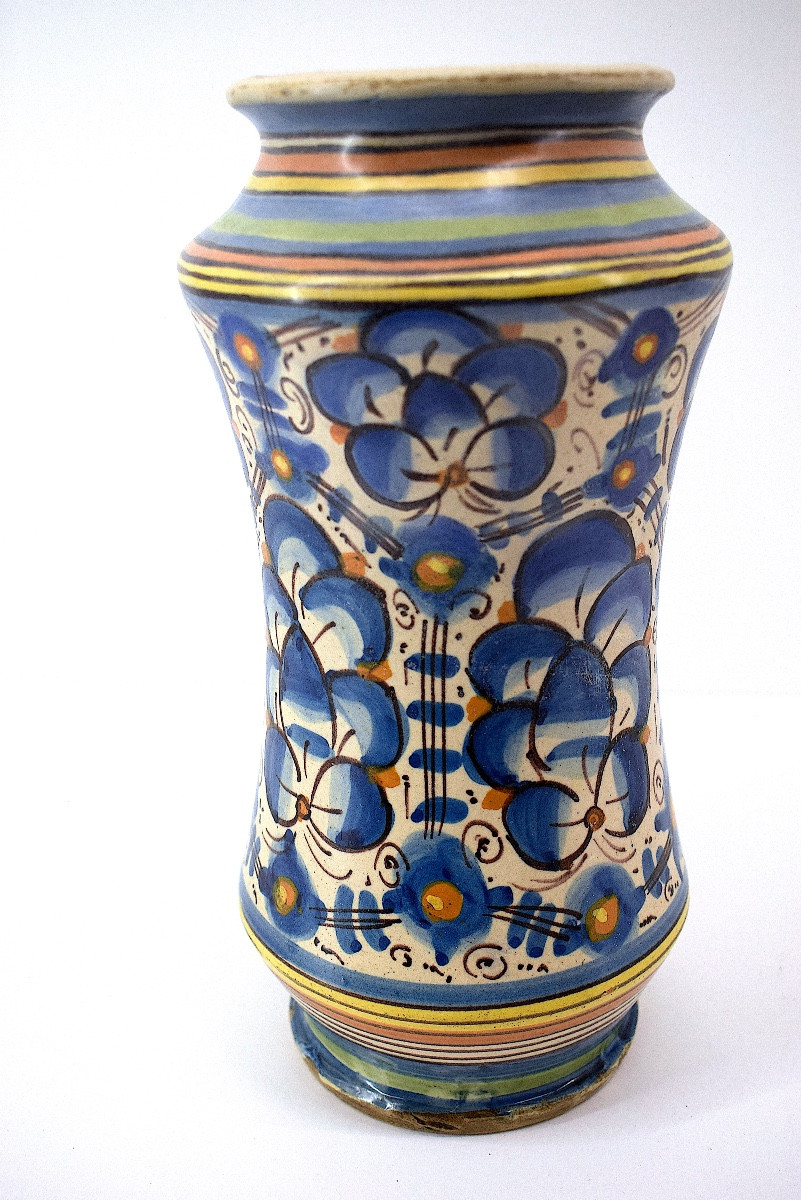 Albarello In Majolica From Montelupo Ceramic Pharmacy Pot XVIIth Ref1168 