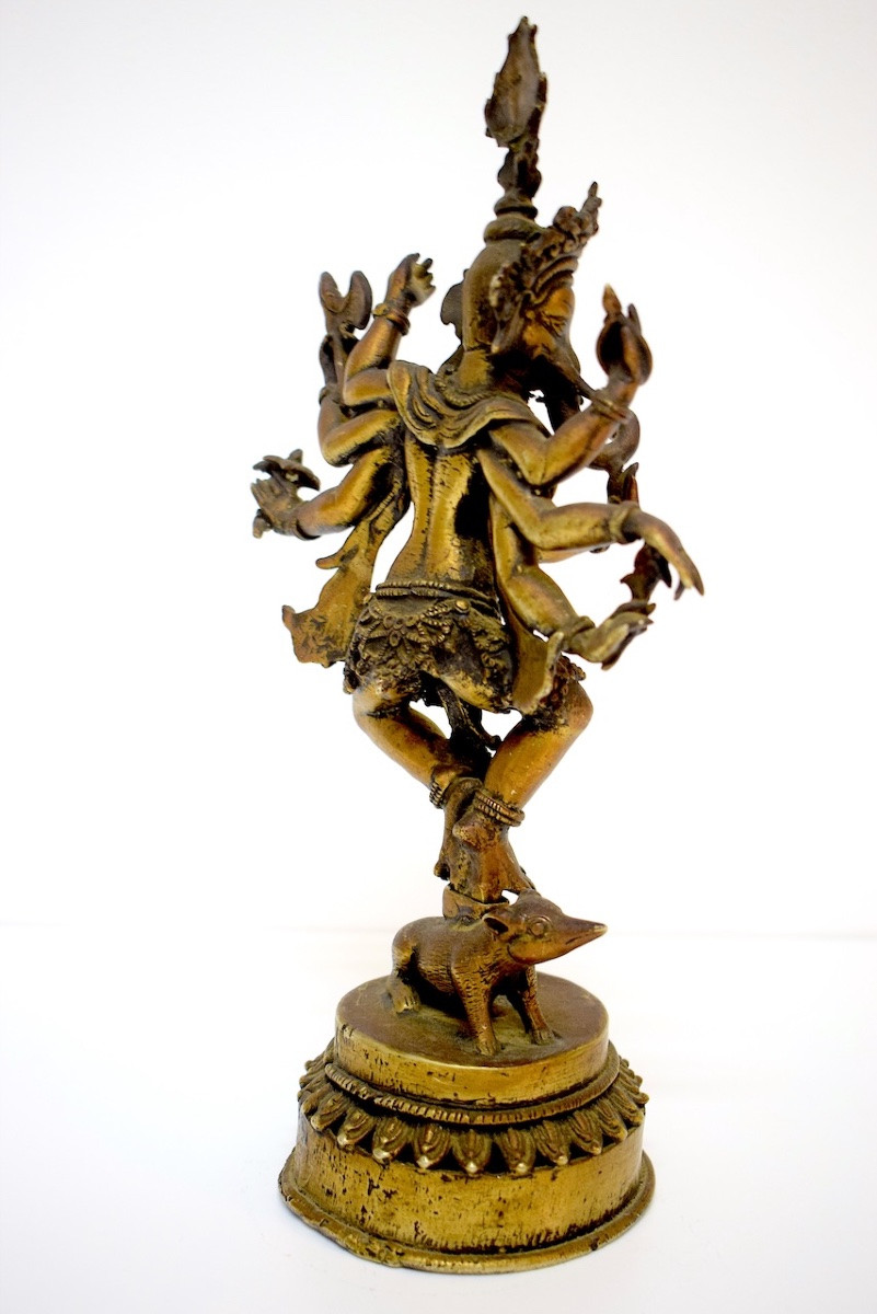 Bronze Statuette, 27 Cm, Depicting Ganesh On Mushika, India, Ref1170-photo-4