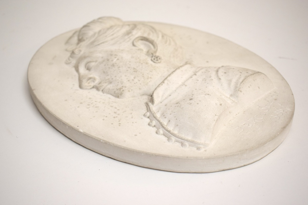 Plaster Medallion Portrait Of A Woman, Napoleon III, Sculptor Berc, Ref1176-photo-3