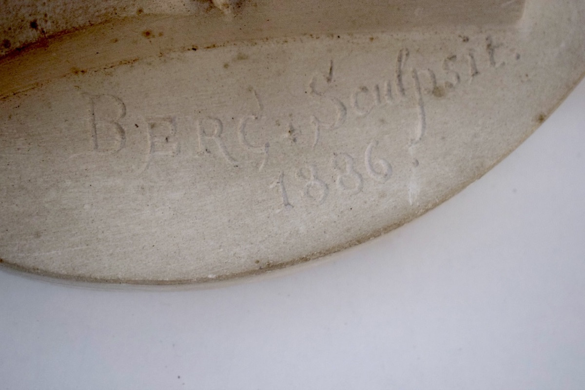 Plaster Medallion Portrait Of A Woman, Napoleon III, Sculptor Berc, Ref1176-photo-2