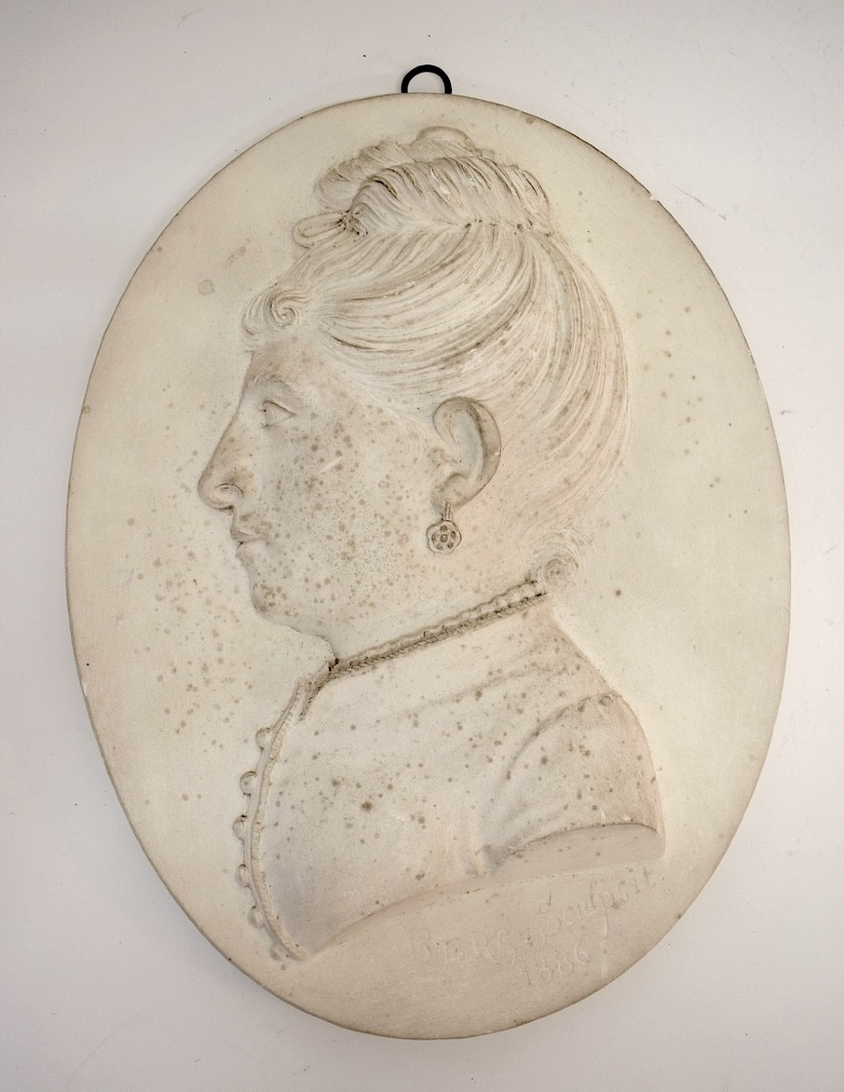 Plaster Medallion Portrait Of A Woman, Napoleon III, Sculptor Berc, Ref1176