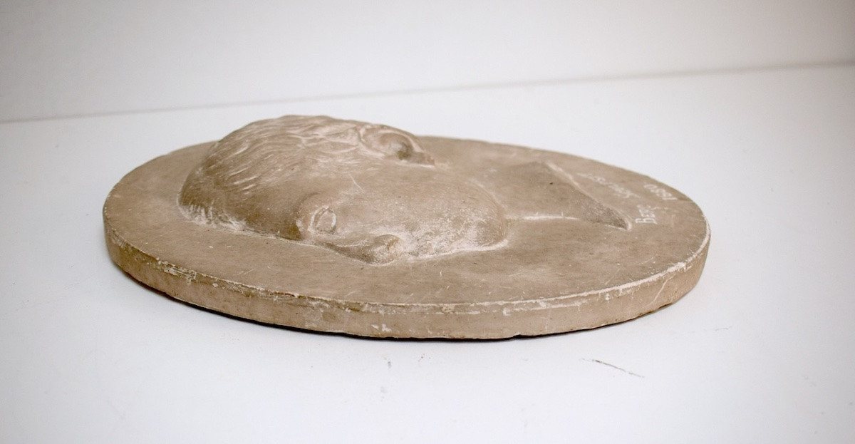 Médaillon en plâtre portait homme Époque  Napoléon III signé berc  ref1177-photo-4