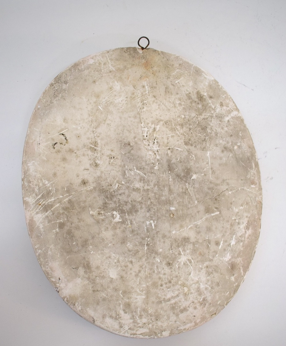 Médaillon en plâtre portait homme Époque  Napoléon III signé berc  ref1177-photo-5
