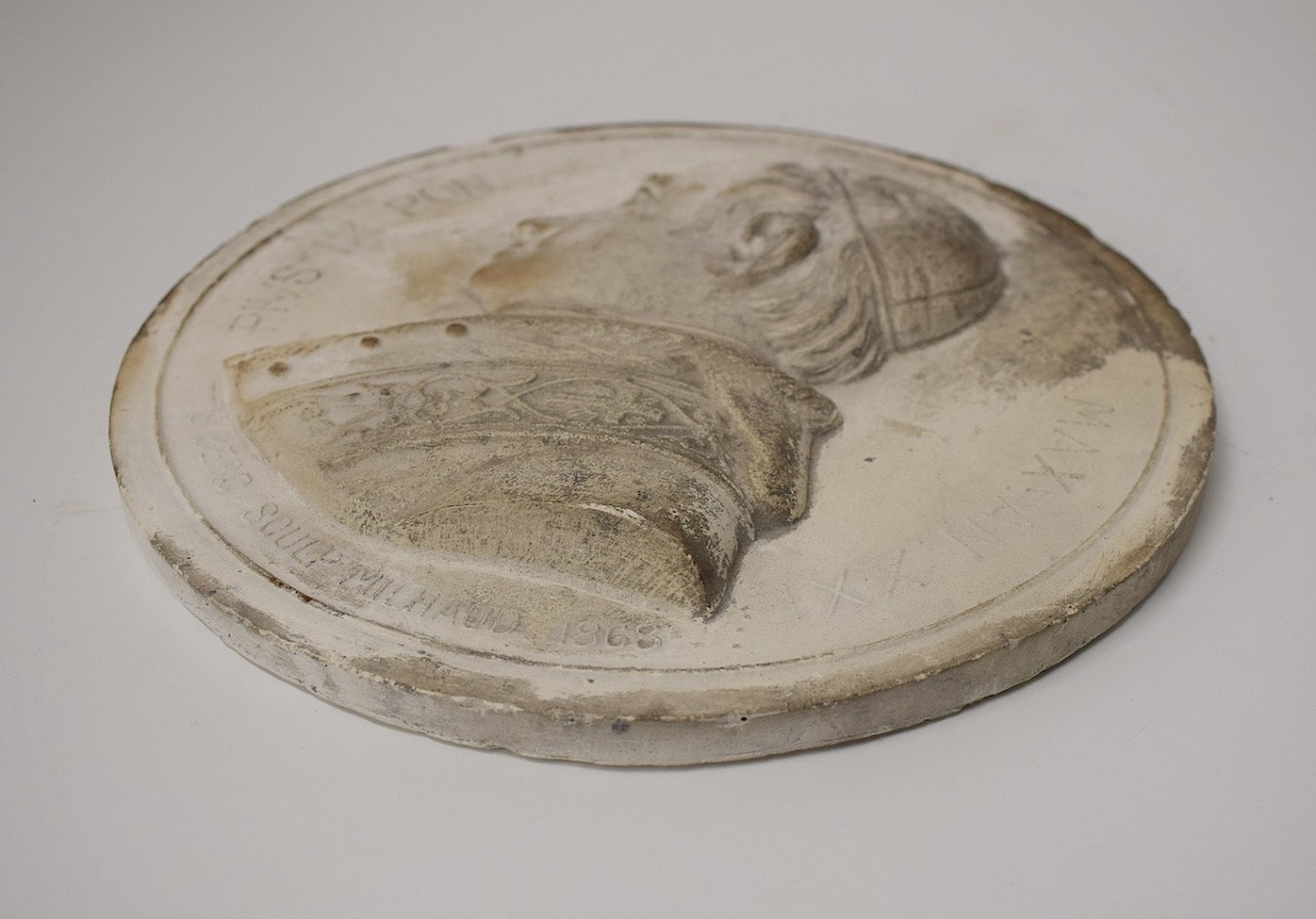 Médaillon en plâtre portrait DU PAPE PIE PIVS IX PON Signé Berc  ref1079-photo-2