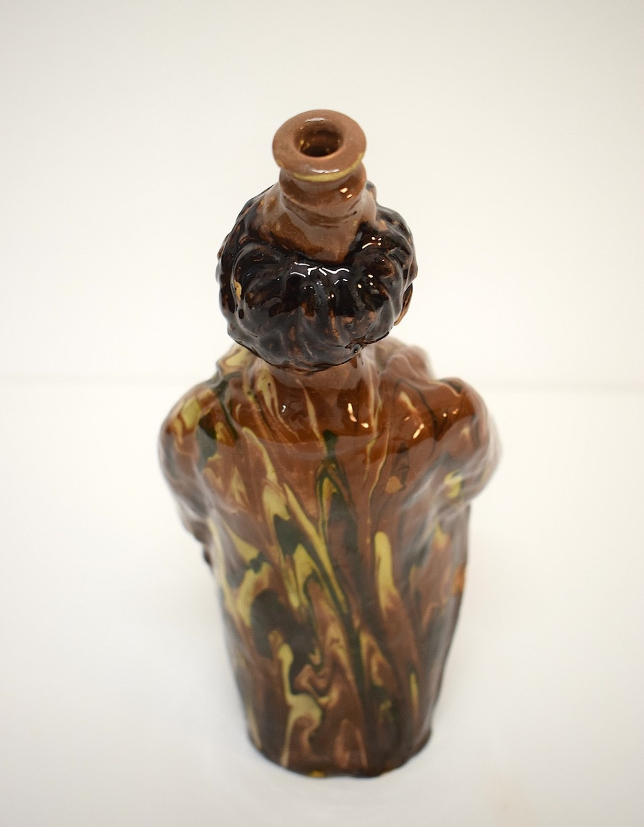 Anthropomorphic Caricature Terracotta Pitcher Bottle With Mixed Earth Glaze Ref1173 -photo-2