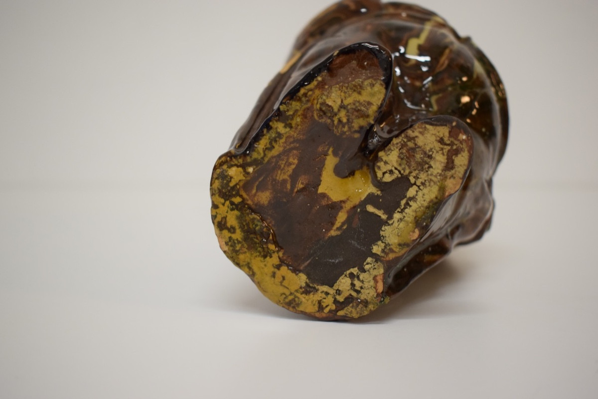 Anthropomorphic Caricature Terracotta Pitcher Bottle With Mixed Earth Glaze Ref1173 -photo-7