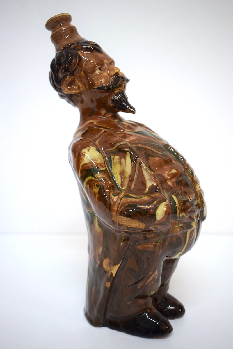 Anthropomorphic Caricature Terracotta Pitcher Bottle With Mixed Earth Glaze Ref1173 