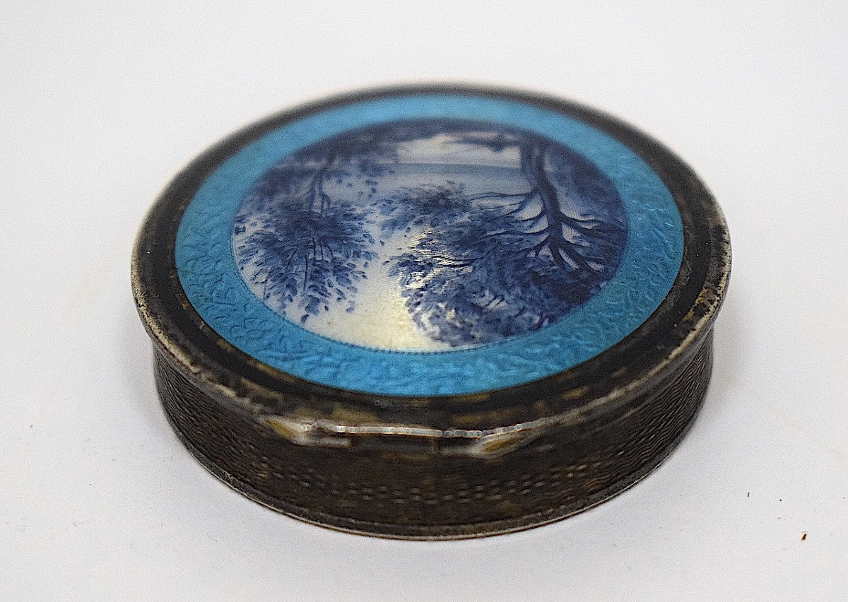  boite argent massif guilloché paysage émaillé  miniature St COROT ref118-photo-4