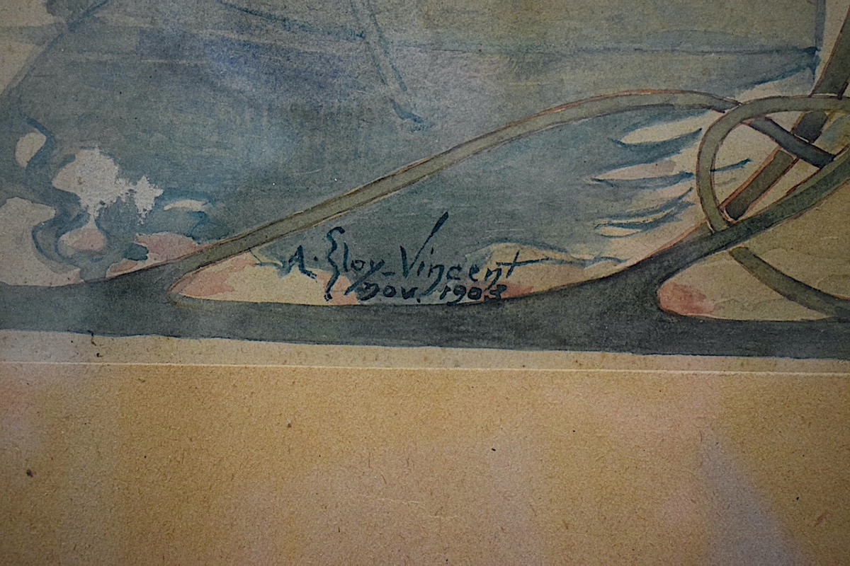 ELOY VINCENT aquarelle épithalame poème embarquement pour cythère mariage Art Nouveau RT1388-photo-2