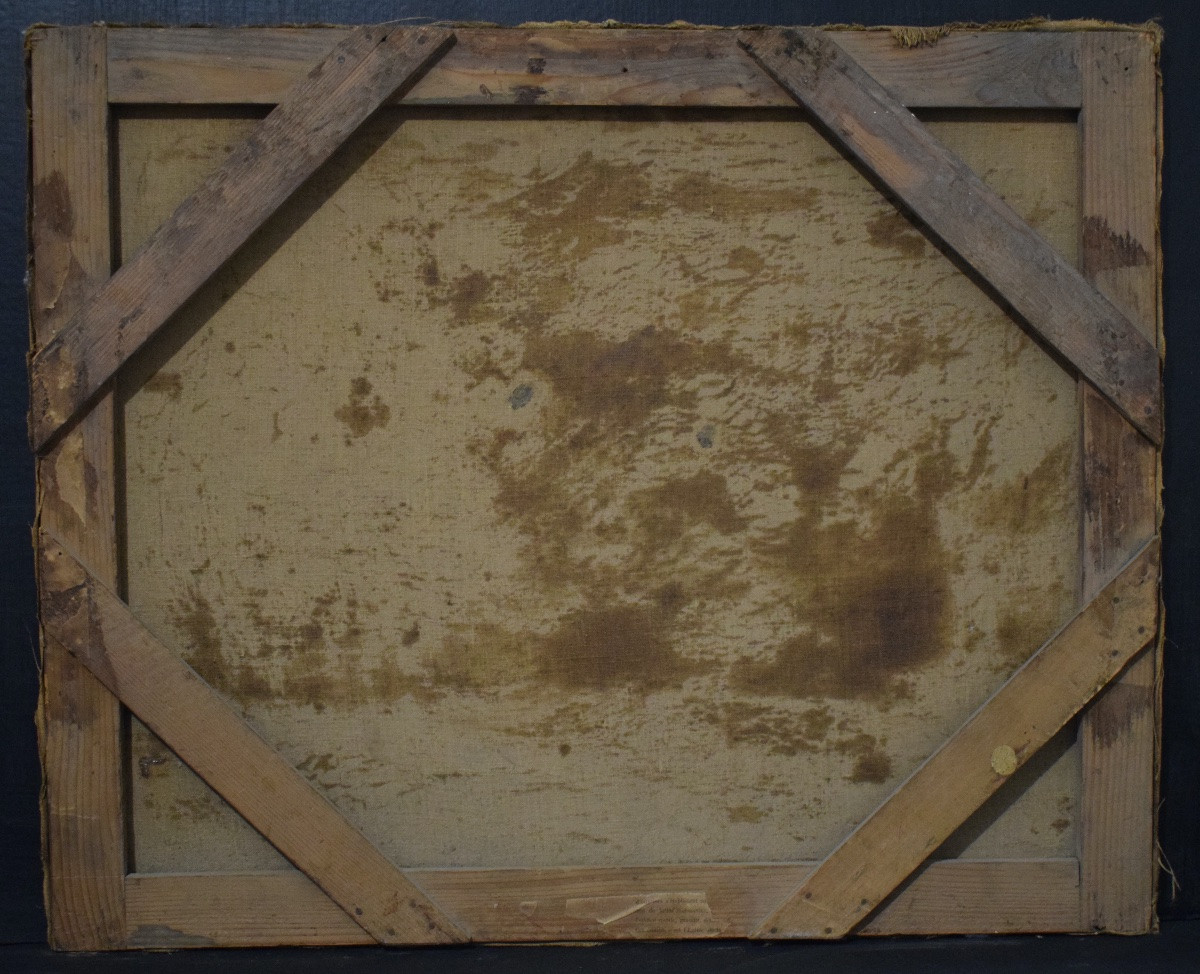 Scène de genre à la campagne Italie  personnages animaux ruine  XIX ème siècle non signé RT1389-photo-4