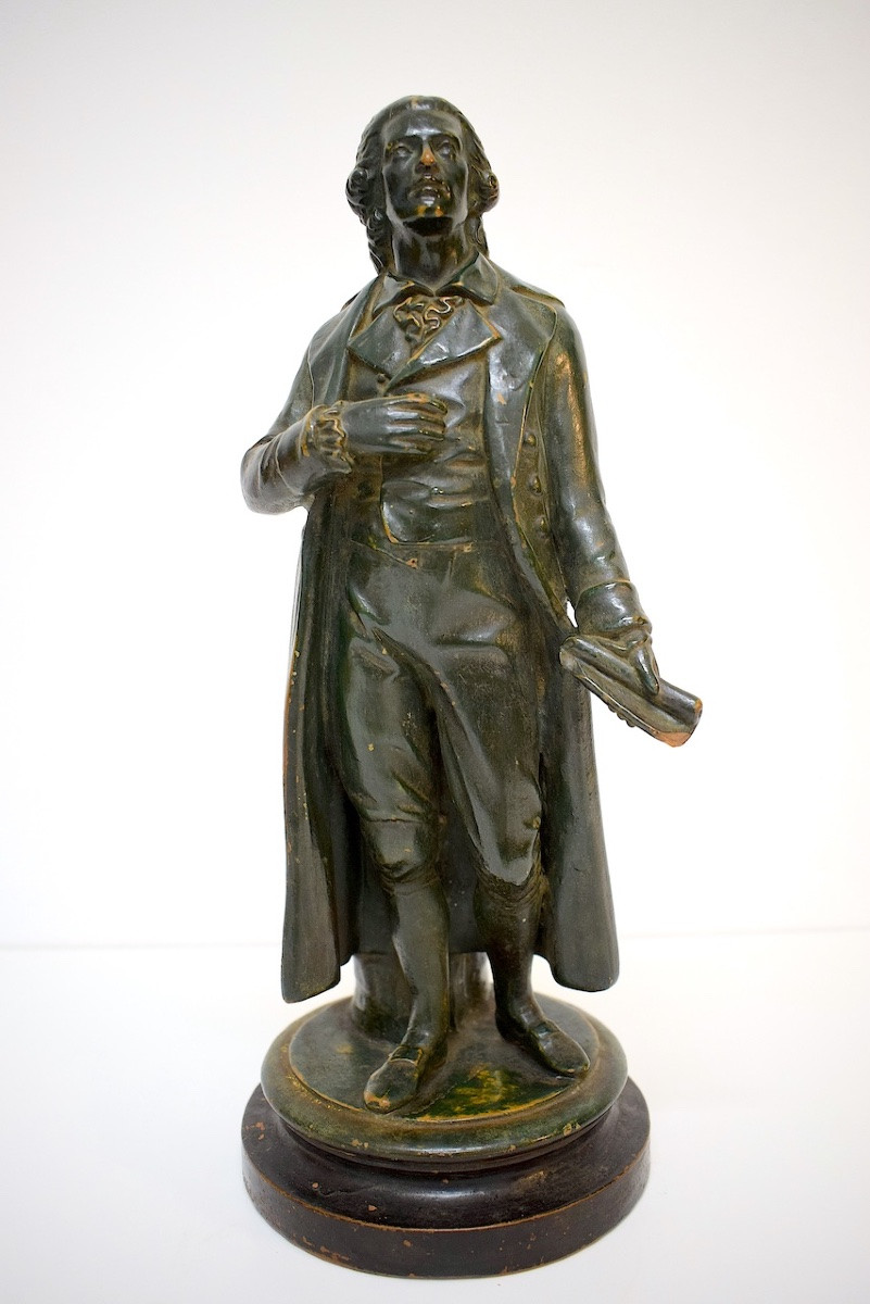 Sculpture  Terre Cuite Portrait De Friedrich Schiller Poète Écrivain Allemand XVIII  Ref1191-photo-2