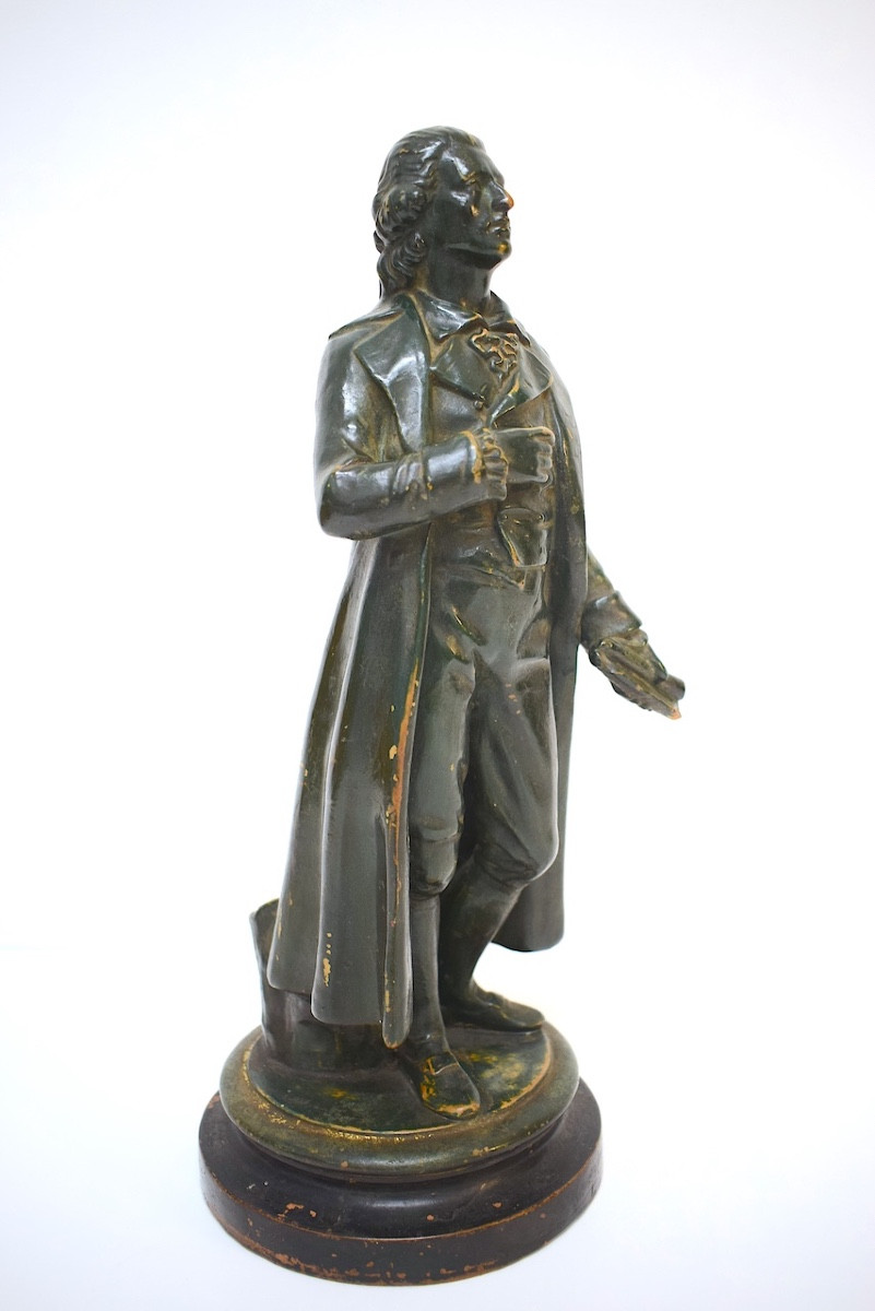 Sculpture  Terre Cuite Portrait De Friedrich Schiller Poète Écrivain Allemand XVIII  Ref1191
