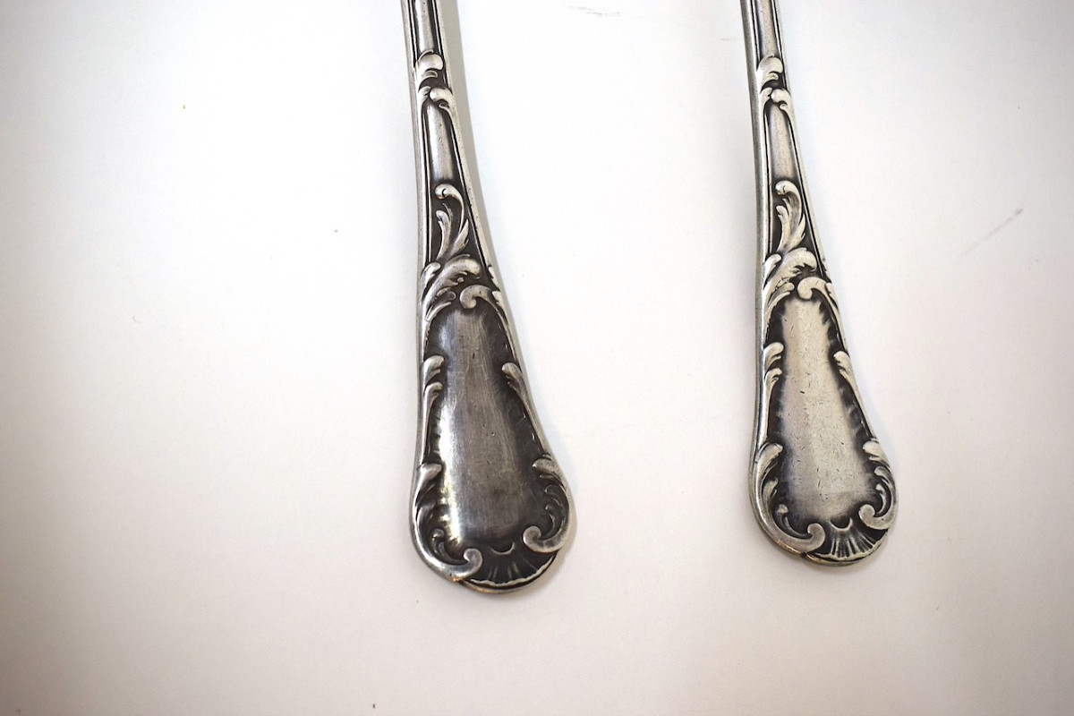 Christofle Ancien Couverts à salade en métal argenté  XIX ème siècle ref1193-photo-4