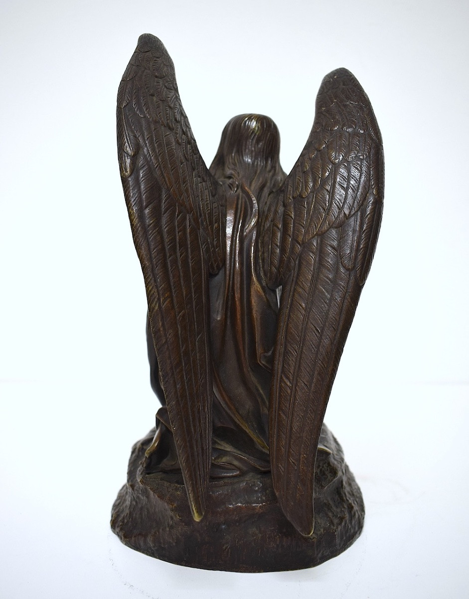  Théodore GECHTER Bronze  ange  Archange en prière début du XIX ème siècle ref1204  -photo-1