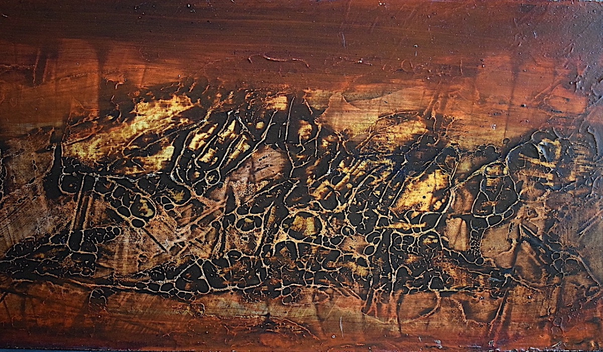 Technique mixte abstrait non signé XX ème siècle année 70 RT1395-photo-2