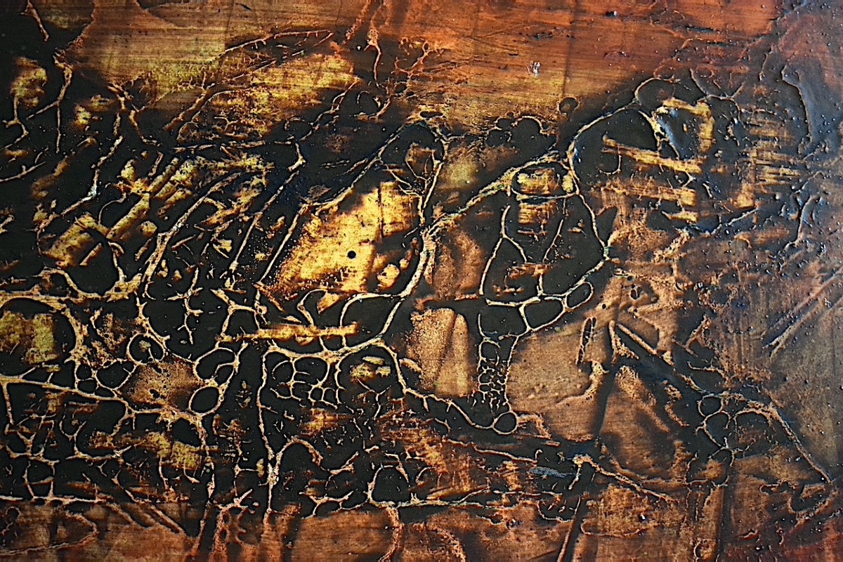 Technique mixte abstrait non signé XX ème siècle année 70 RT1395-photo-3