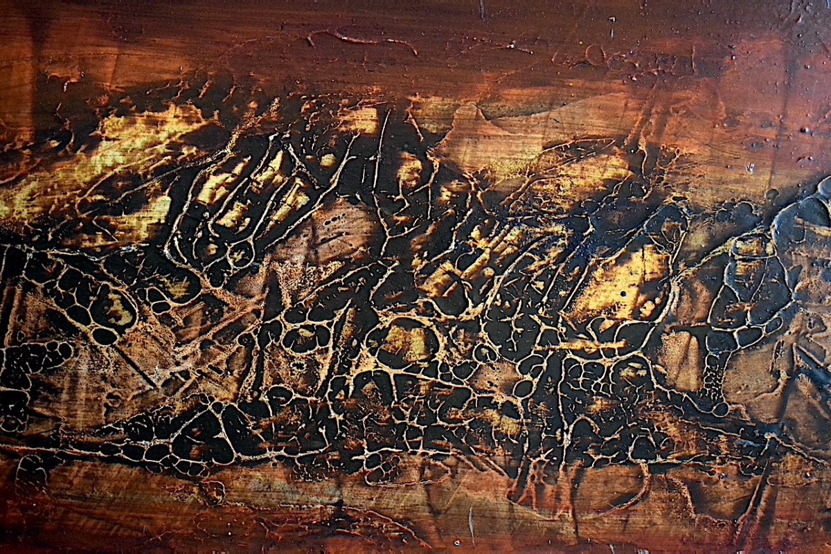 Technique mixte abstrait non signé XX ème siècle année 70 RT1395-photo-1