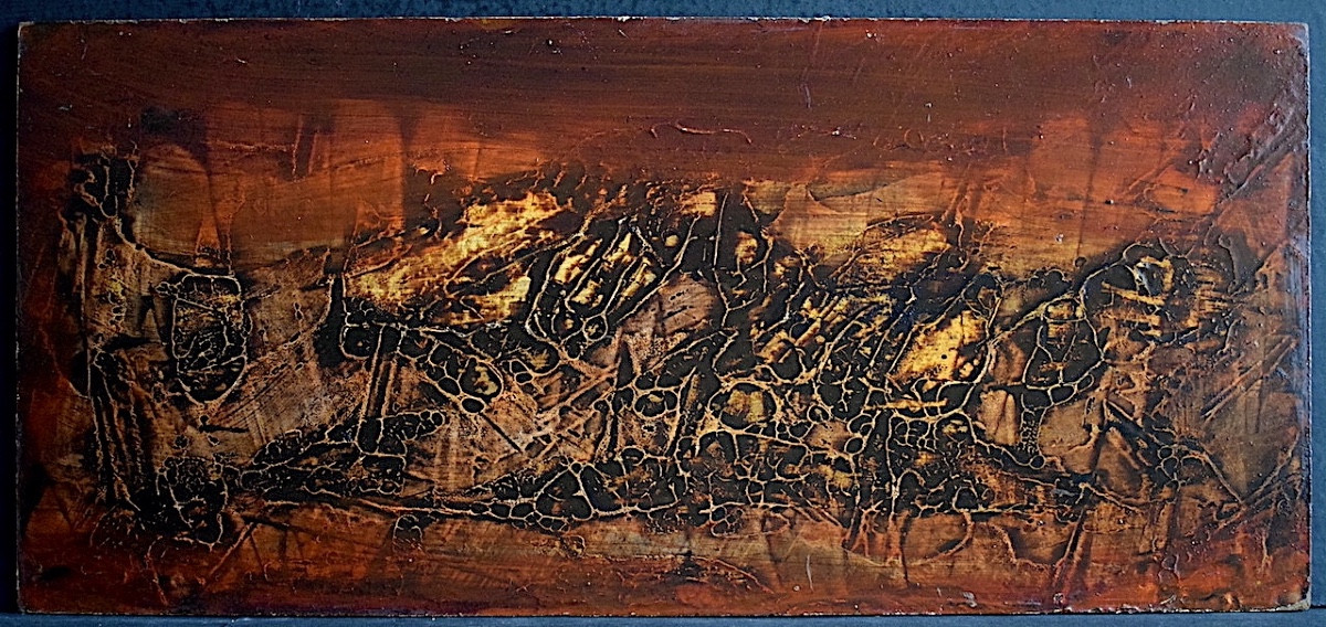 Technique mixte abstrait non signé XX ème siècle année 70 RT1395-photo-4